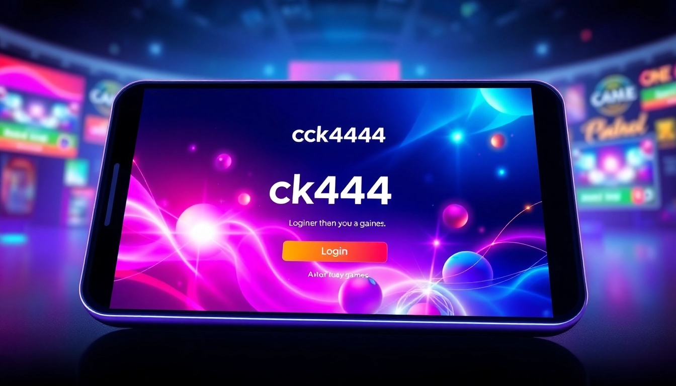 Secure ck4444 login page displayed on a modern laptop, highlighting easy access to top casino and sports betting games with vibrant visuals.