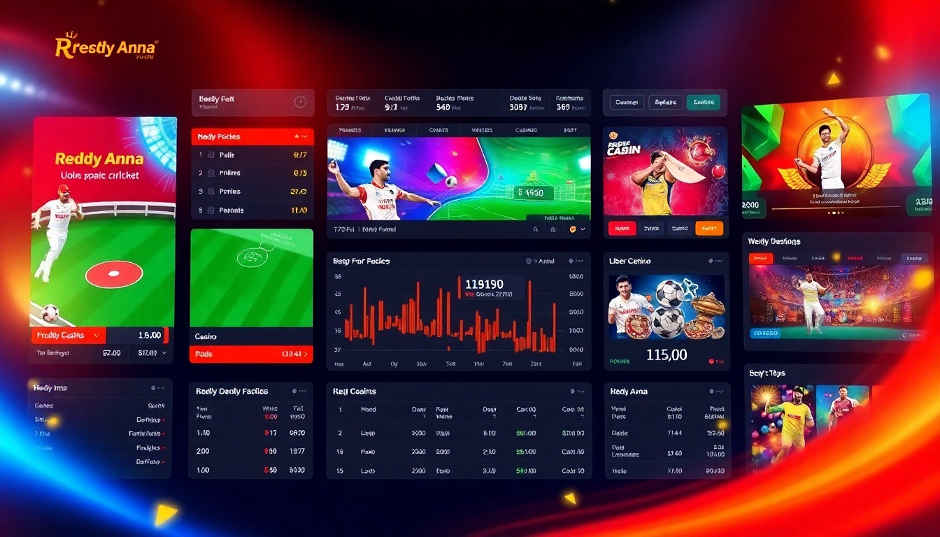 Reddy Anna betting platform displaying live cricket and casino games with vibrant colors and real-time odds for Indian bettors.
