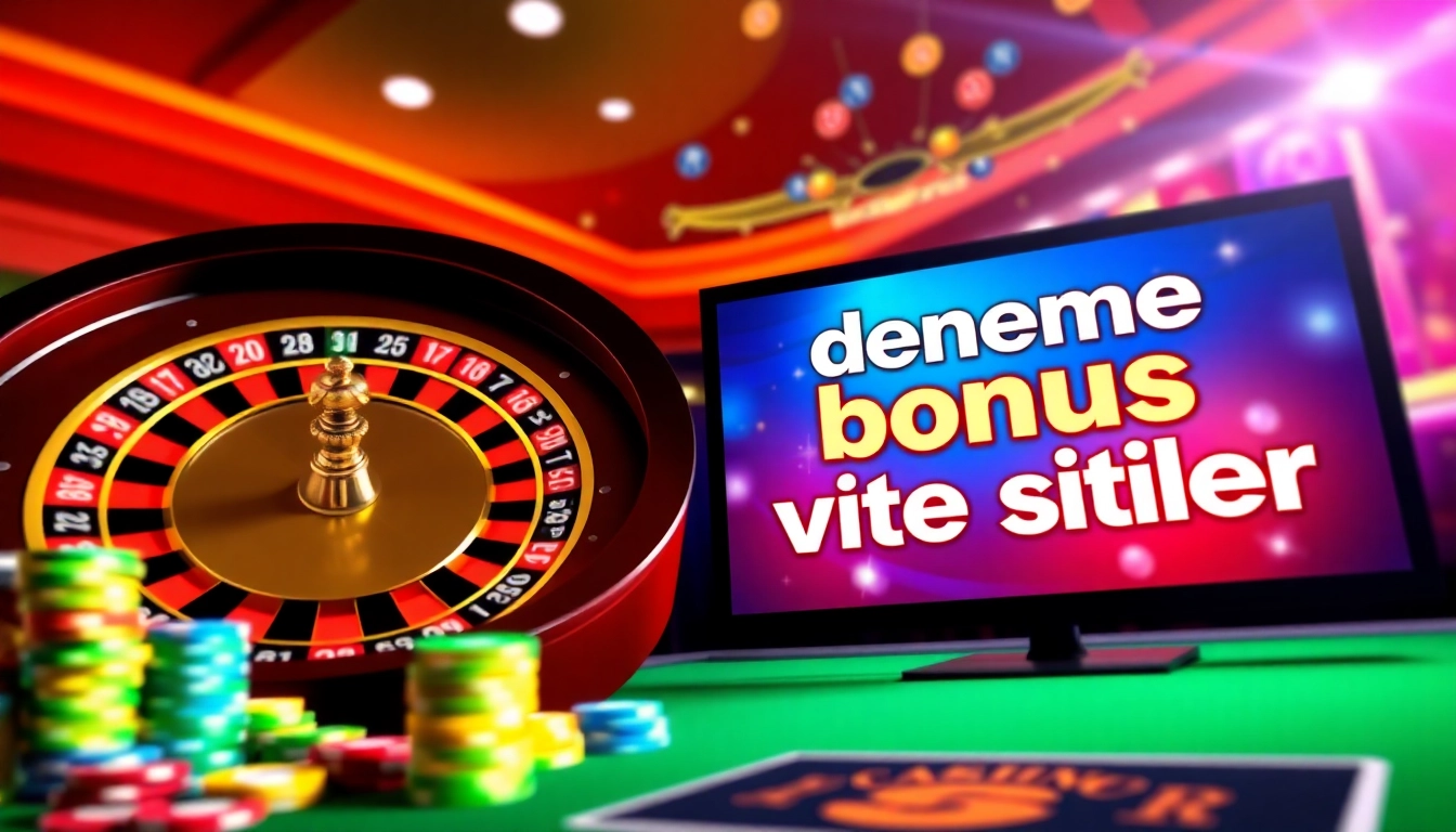Professional analysis of deneme bonusu veren siteler with vibrant casino visuals and bonus offers